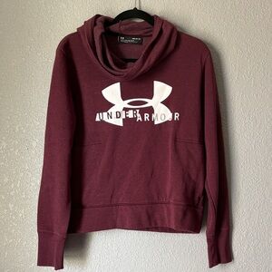 Under Armour Women's Maroon Pullover Hoodie with White Logo